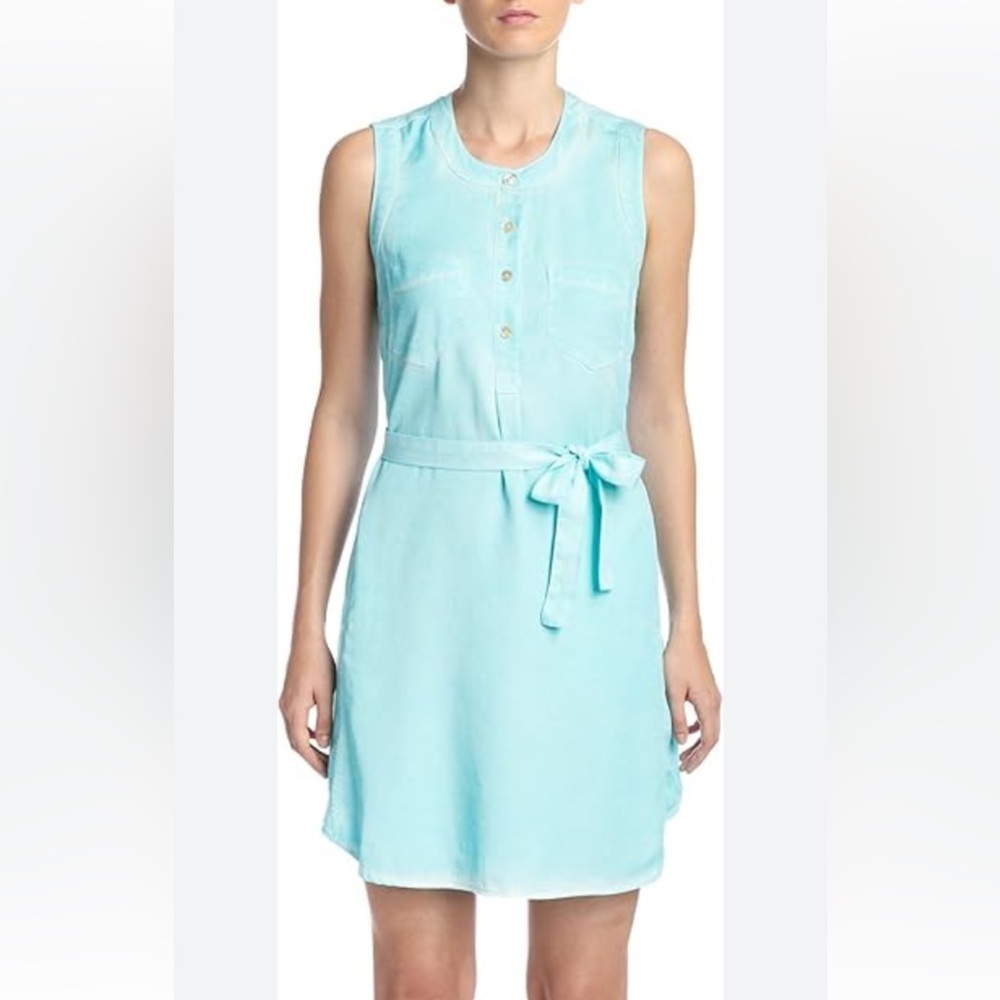 JB by Julie Brown Light Blue Button-Front Mini Dress